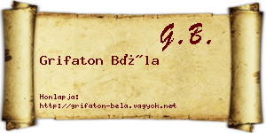 Grifaton Béla névjegykártya